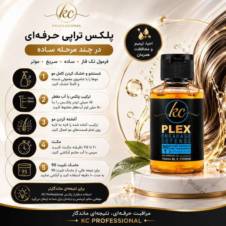 پلکس مو کیسی مدل breakage defense مناسب موهای کشسان و آسیب دیده حجم 100 میلیلیتر