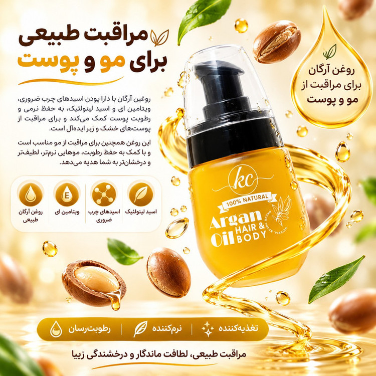 روغن آرگان کیسی مدل Morocco مناسب موهای آسیبدیده حجم 30 میلیلیتر
